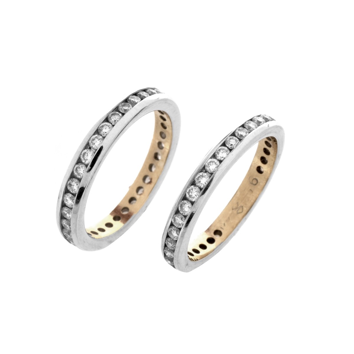 Two Diamond and 14K Eternity Bands