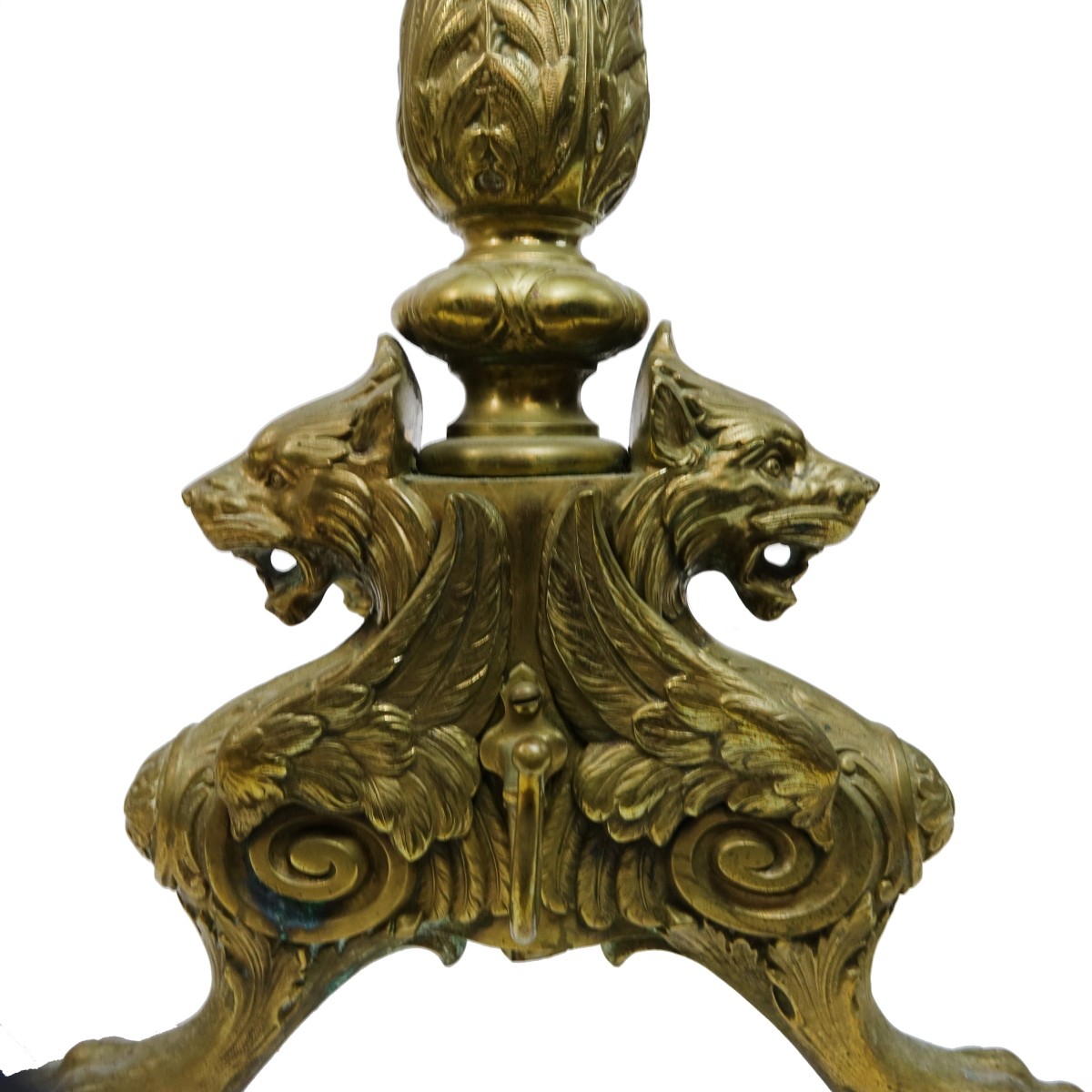 Pr Large Griffin Fireplace Andirons