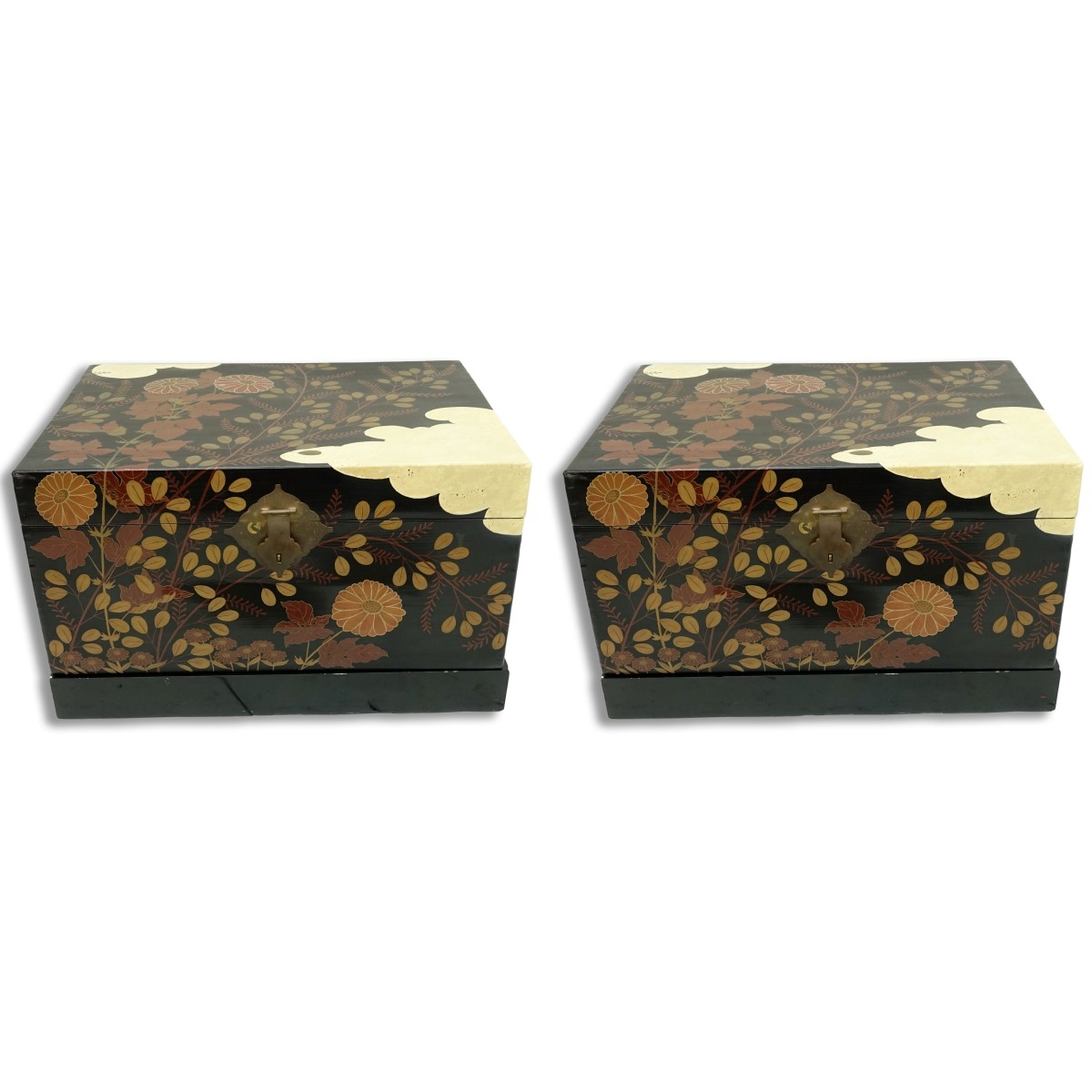 Pair of Japanese Lacquered Trunks