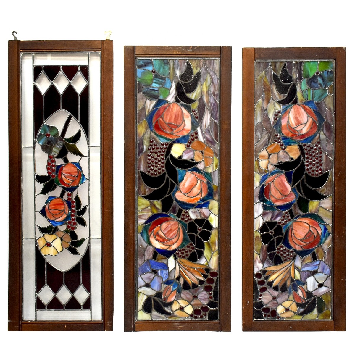 Three (3) Vintage Stained Glass Windows