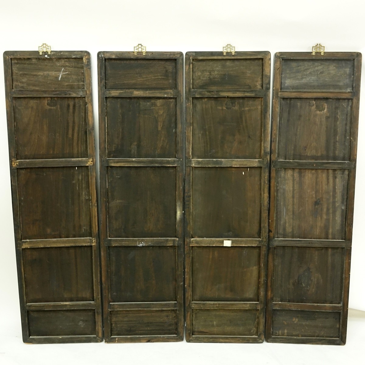 Set of Four Vintage Chinese Hardstone Wood Panels