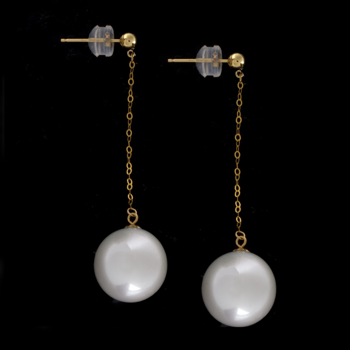 South Sea Pearl and 18K Earrings