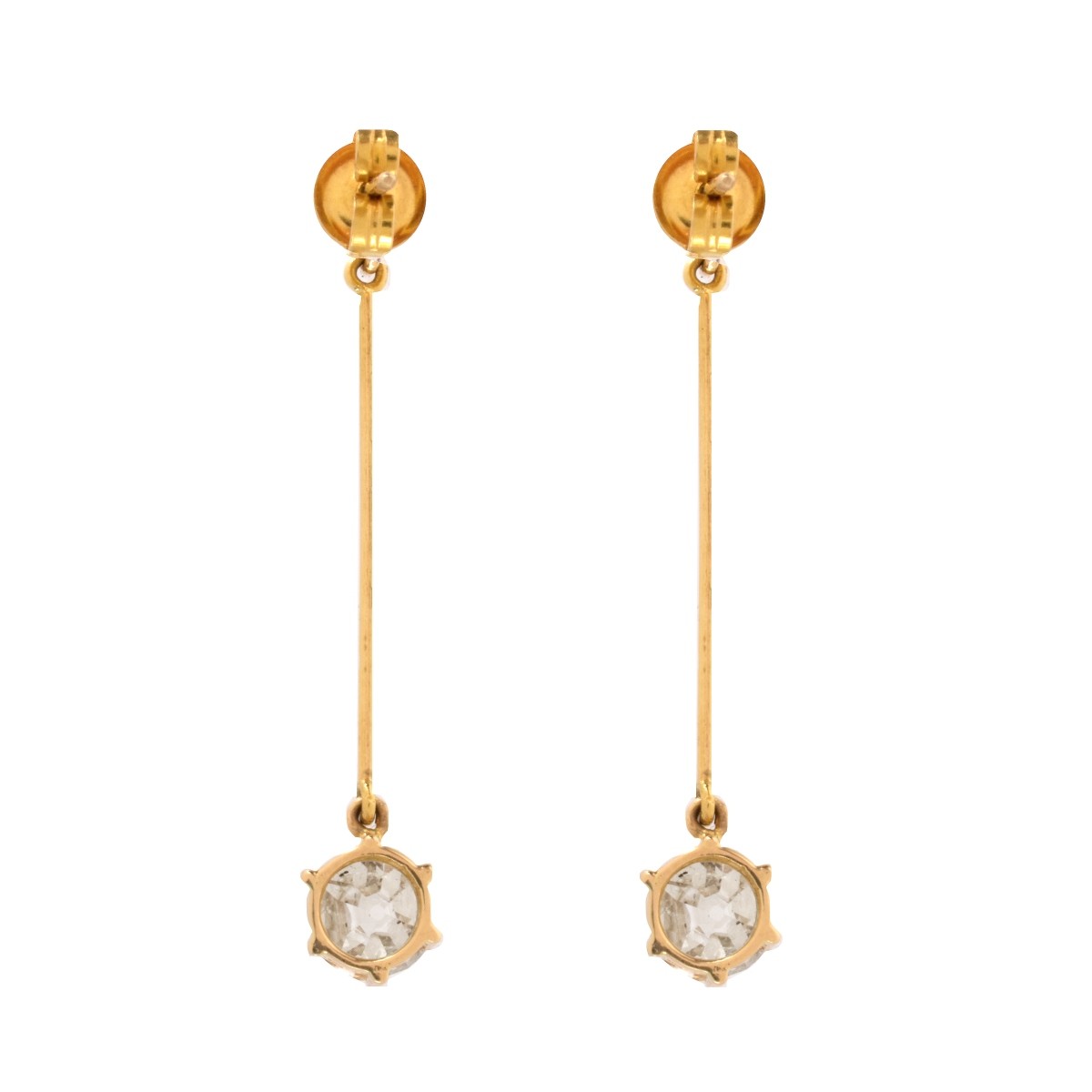 Diamond and Yellow Gold Earrings