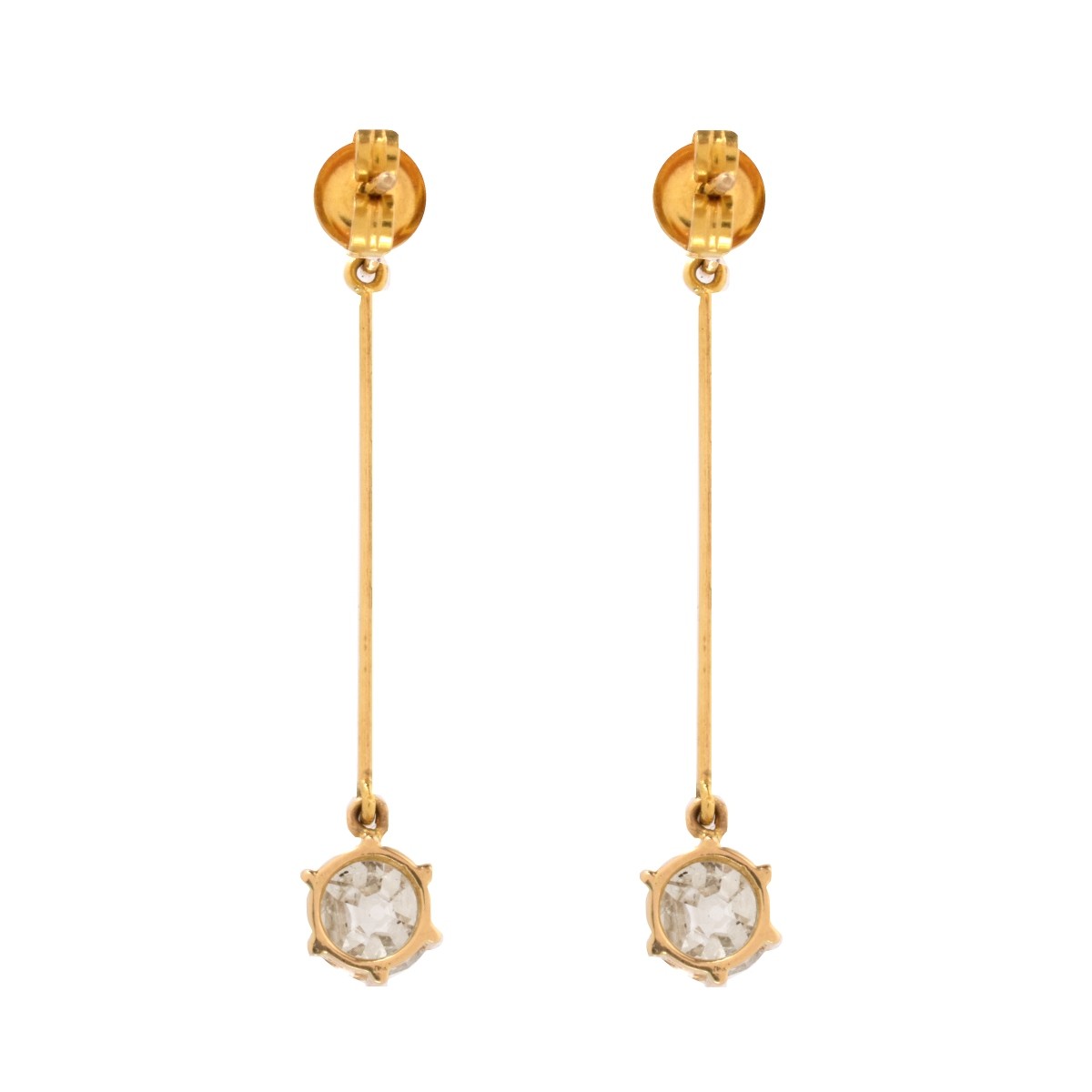 Diamond and Yellow Gold Earrings