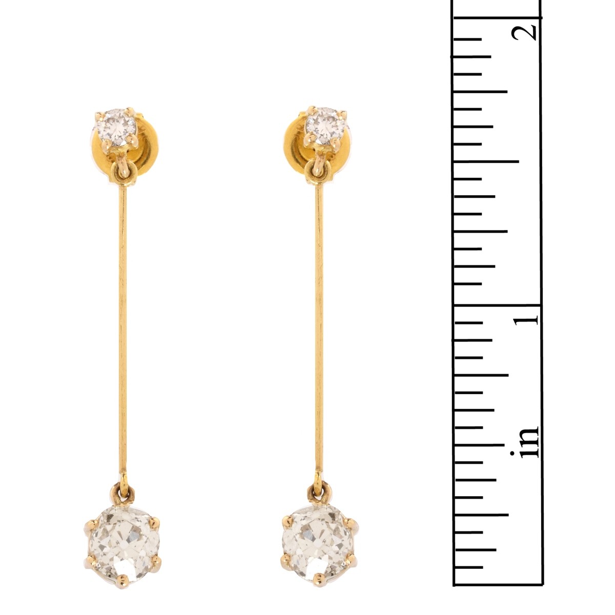 Diamond and Yellow Gold Earrings