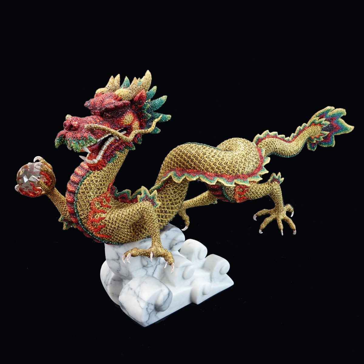 Swarovski Crystal Golden Dragon Jinlong