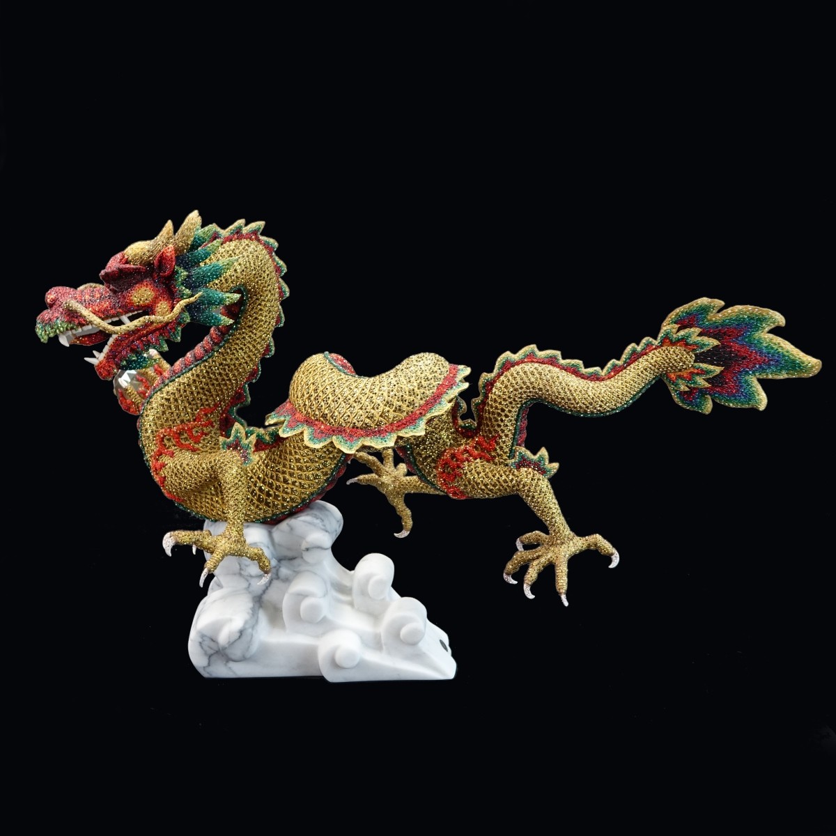 Swarovski Crystal Golden Dragon Jinlong