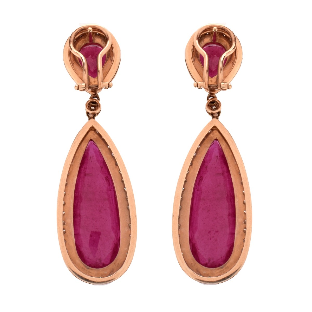 Ruby, Diamond and 18K Earrings.