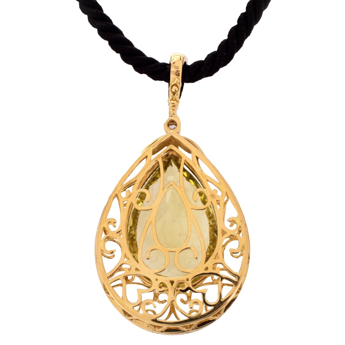 Citrine, Diamond and 18K Pendant