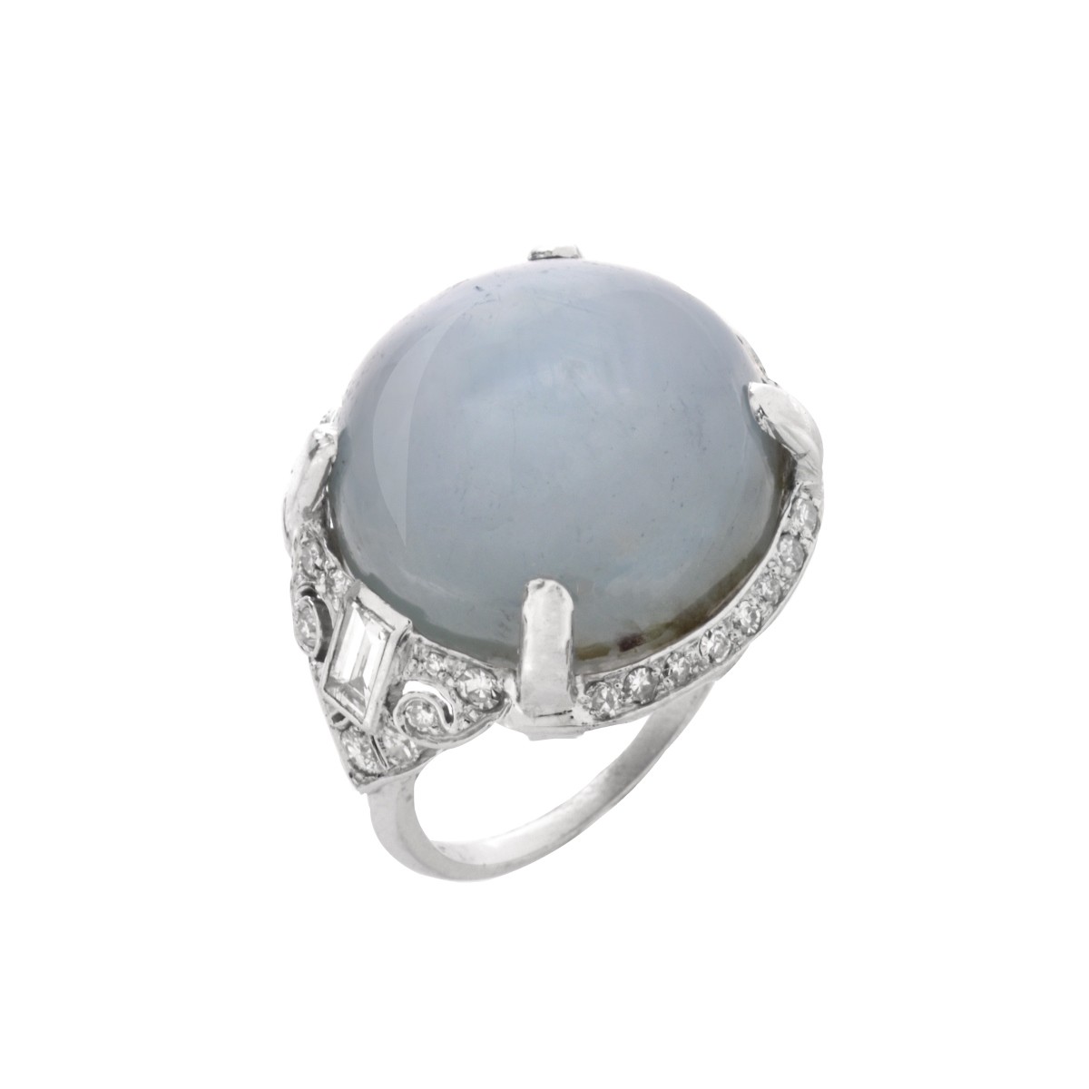 Art Deco Star Sapphire and Diamond Ring