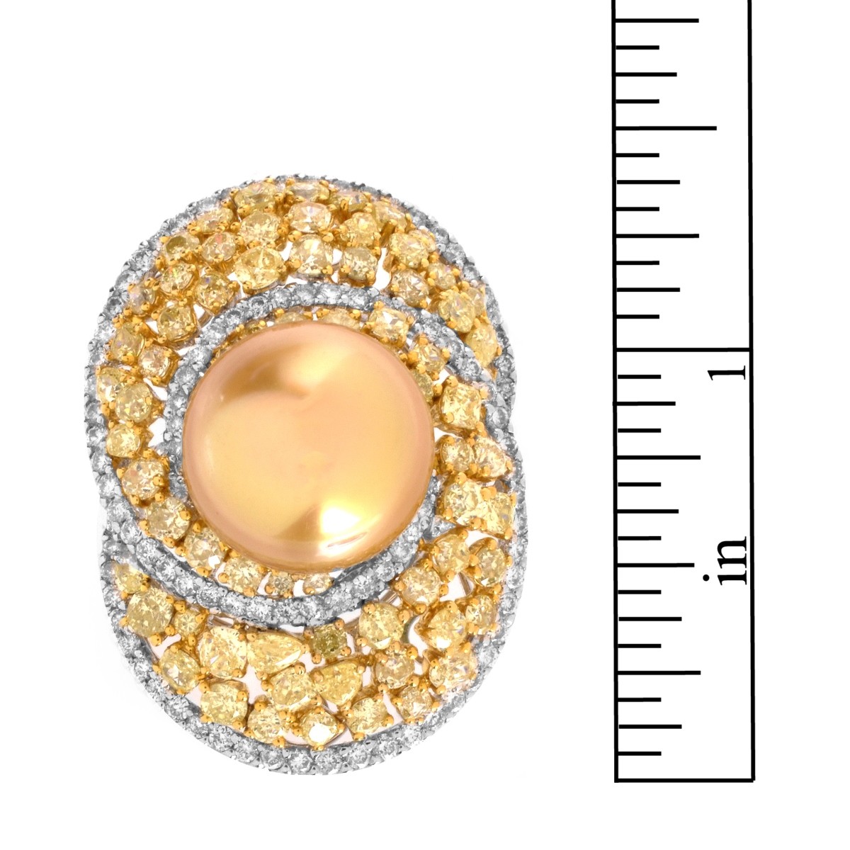 Diamond, Pearl and 18K Ring