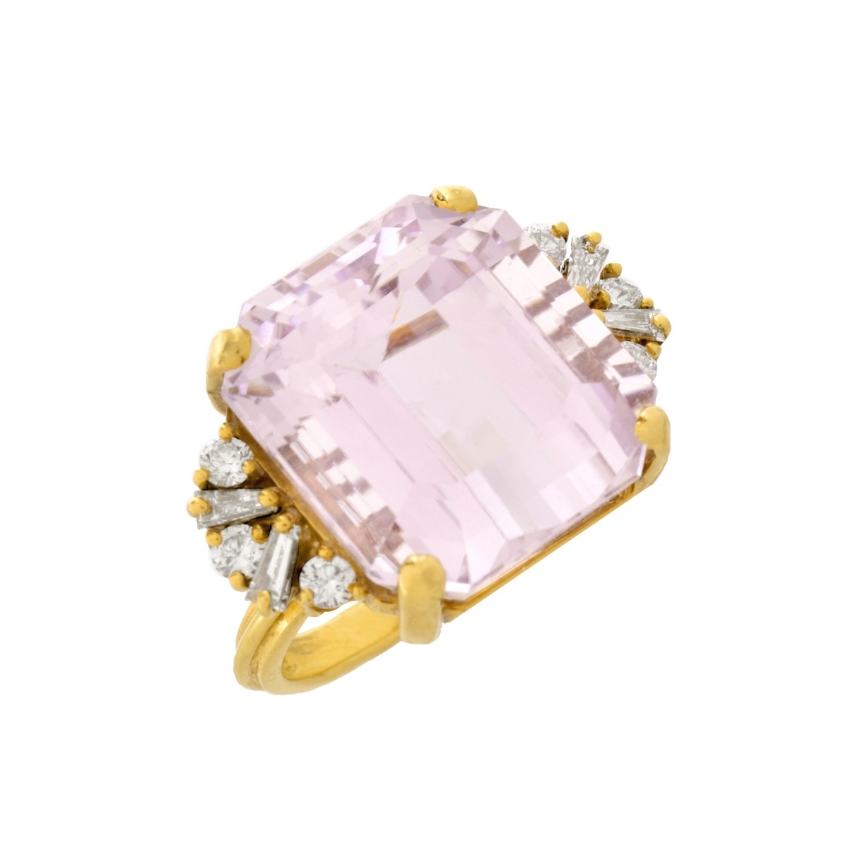 Kunzite, Diamond and 18K Ring