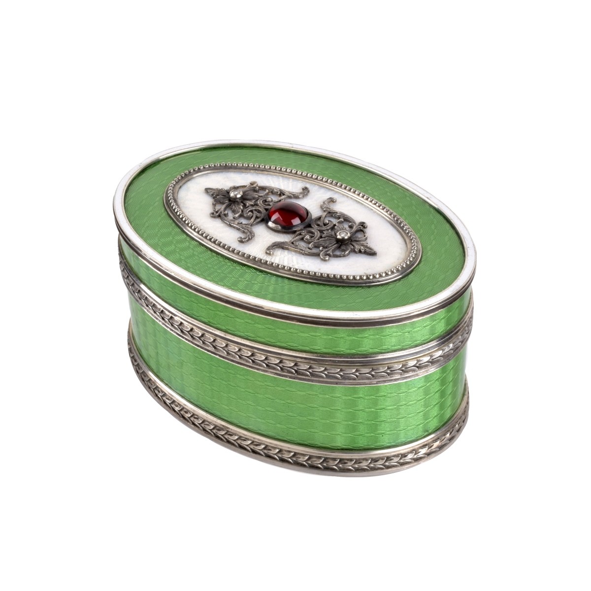 Russian Faberge Jeweled Enamel Box