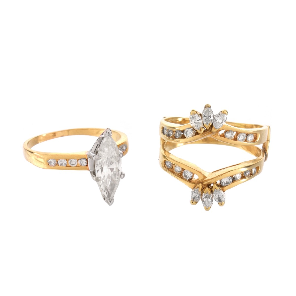 Diamond and 14K Ring Set