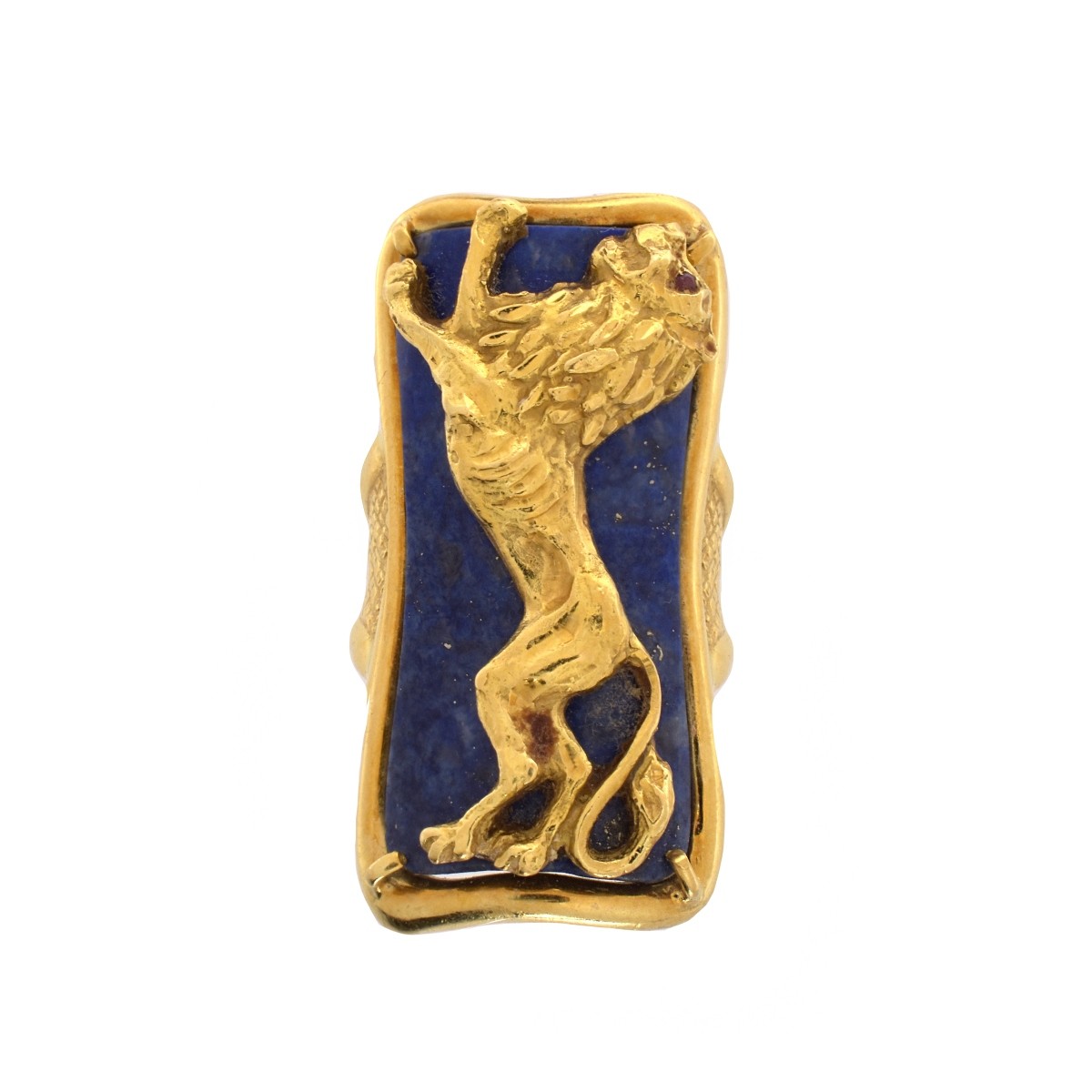 Lapis Lazuli and 18K Lion Ring | Kodner Auctions