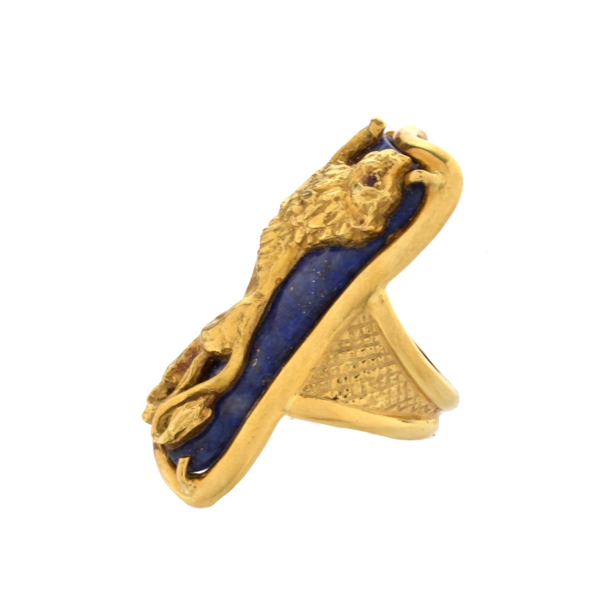 Lapis Lazuli and 18K Lion Ring