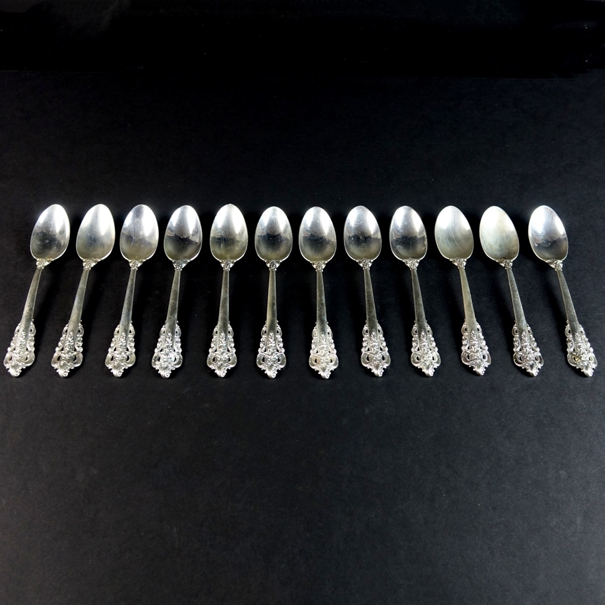 (12) Wallace "Grand Baroque" Sterling Teaspoons