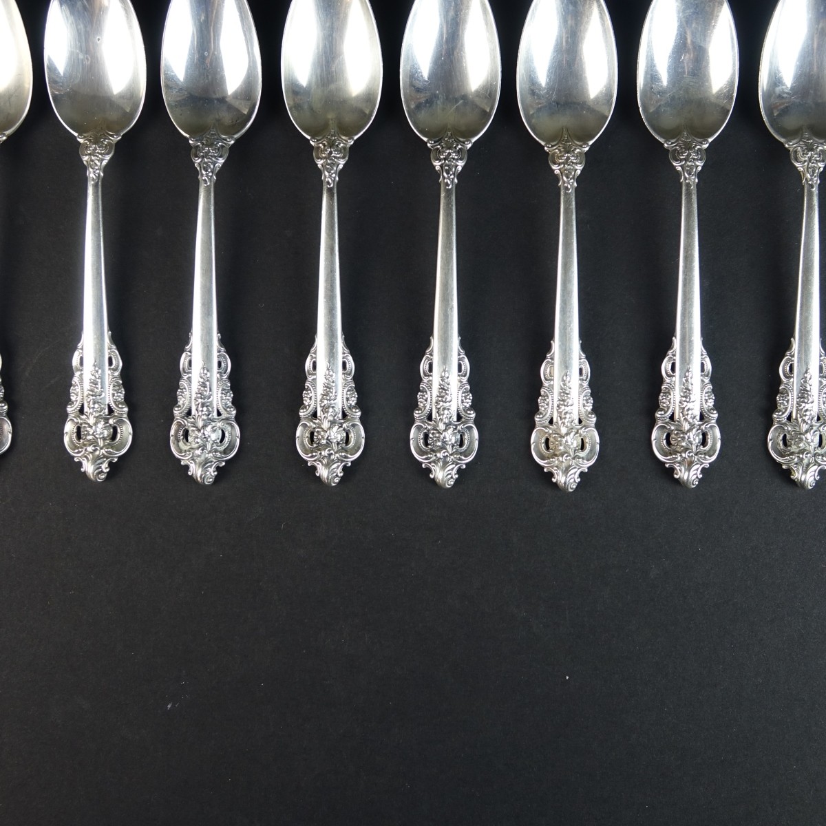 (12) Wallace "Grand Baroque" Sterling Teaspoons