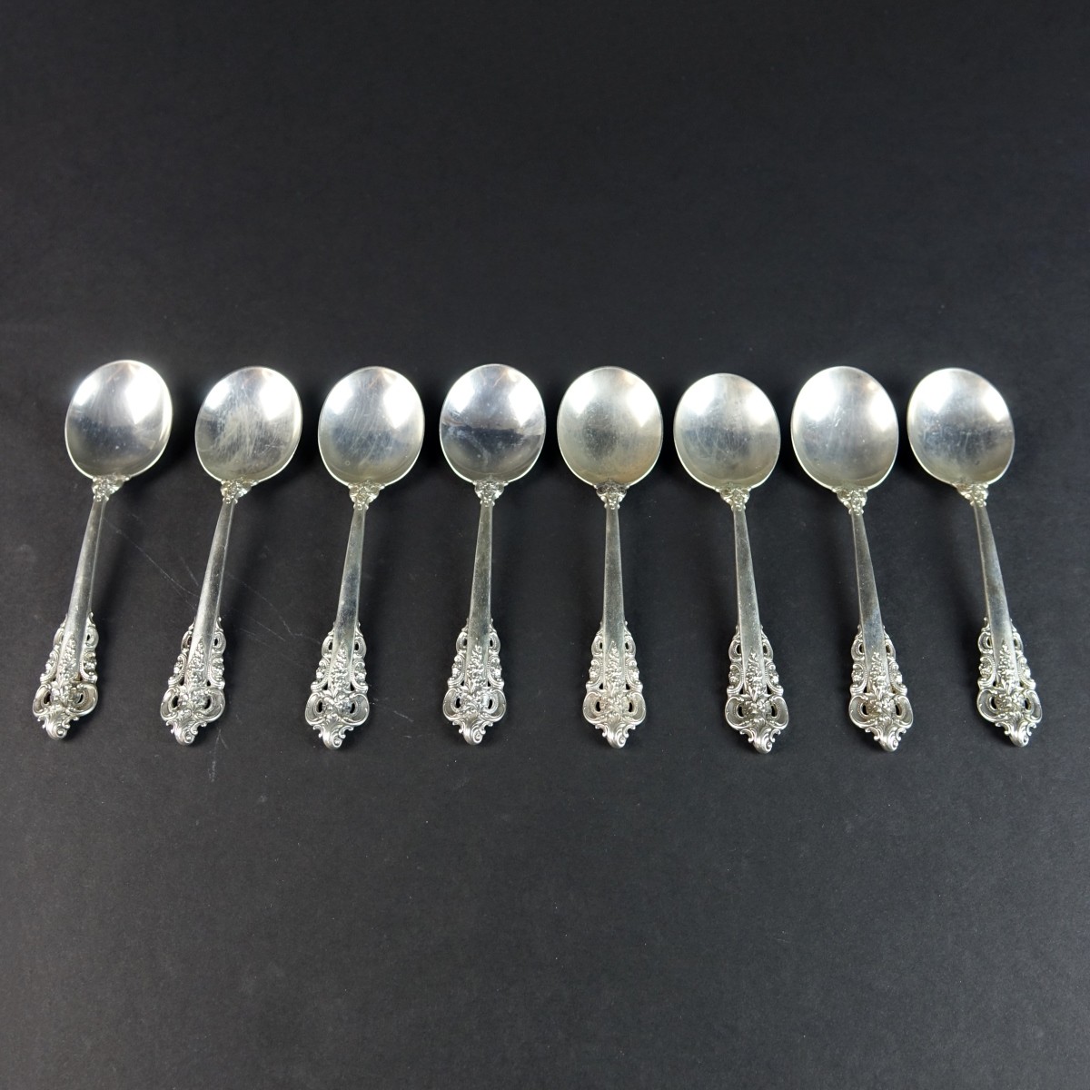 (8) Wallace "Grand Baroque" Sterling Silver Spoons