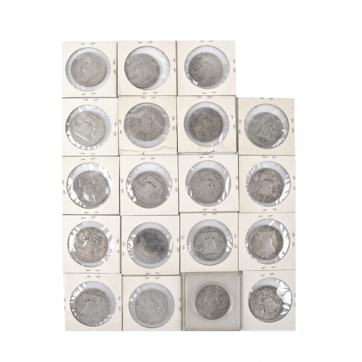 Nineteen (19) U.S. Franklin Silver Half Dollars