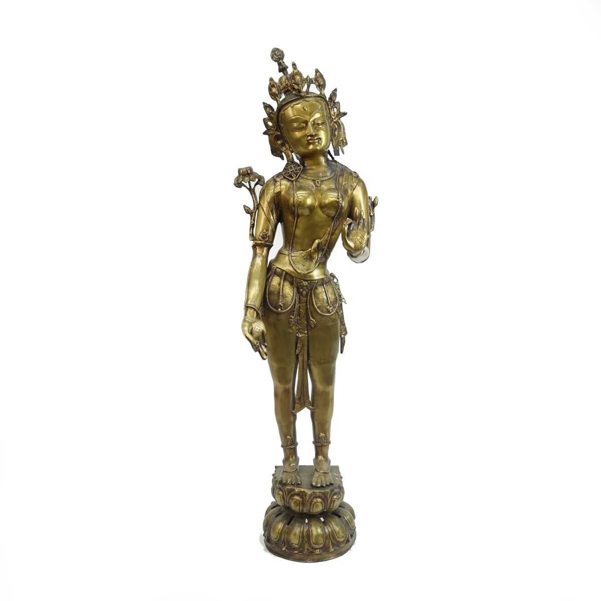 Pair of Life Size Thai Bronze Dancers