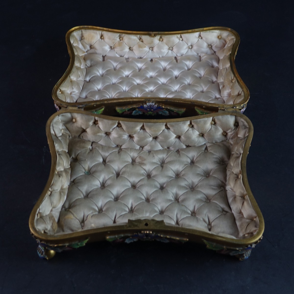Antique French Gilt Bronze and Champleve Box