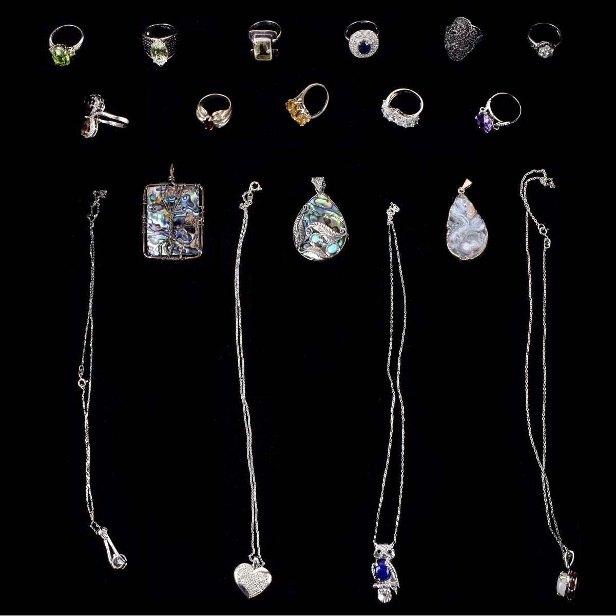 Collection of Sterling and Gemstone Jewelry