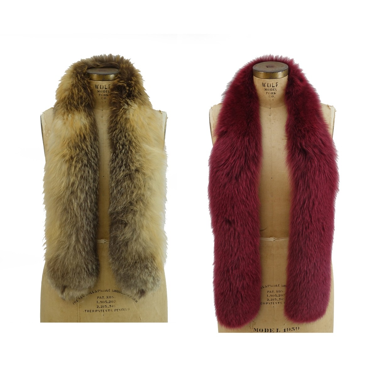 Two Vintage Fox Fur Boas