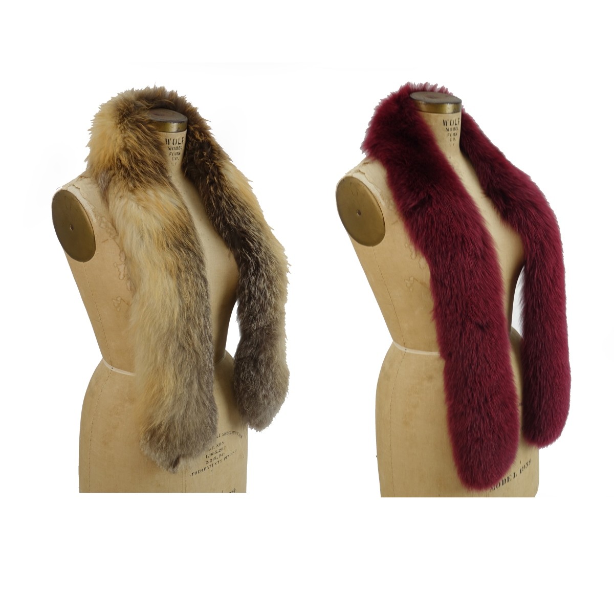 Two Vintage Fox Fur Boas