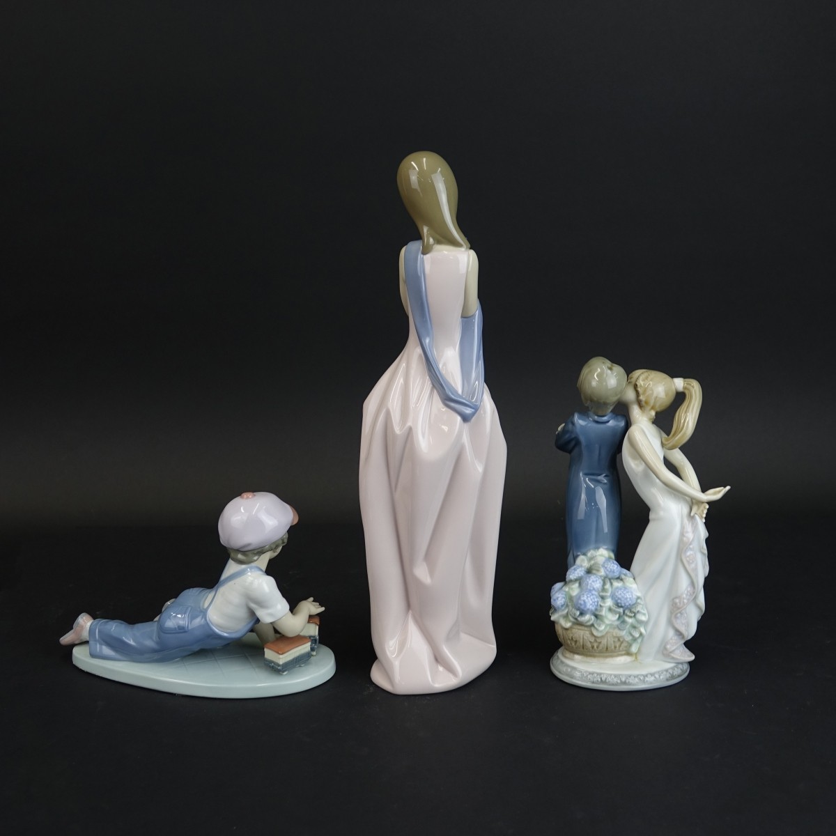 Three (3) Vintage Glazed Porcelain Figurines