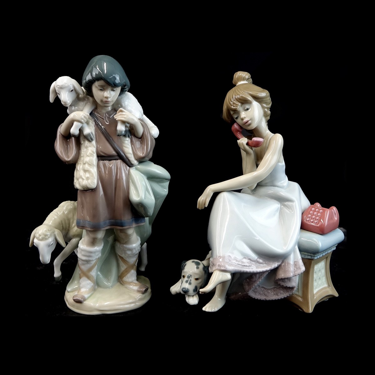 Two (2) Lladro Glazed Porcelain Figurines