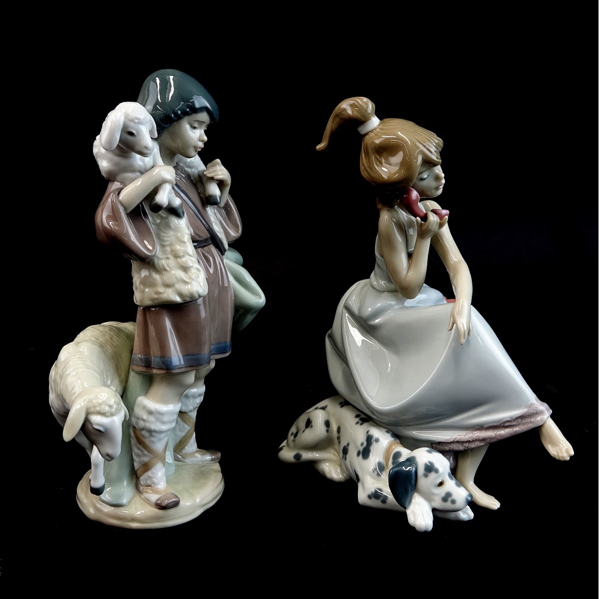 Two (2) Lladro Glazed Porcelain Figurines