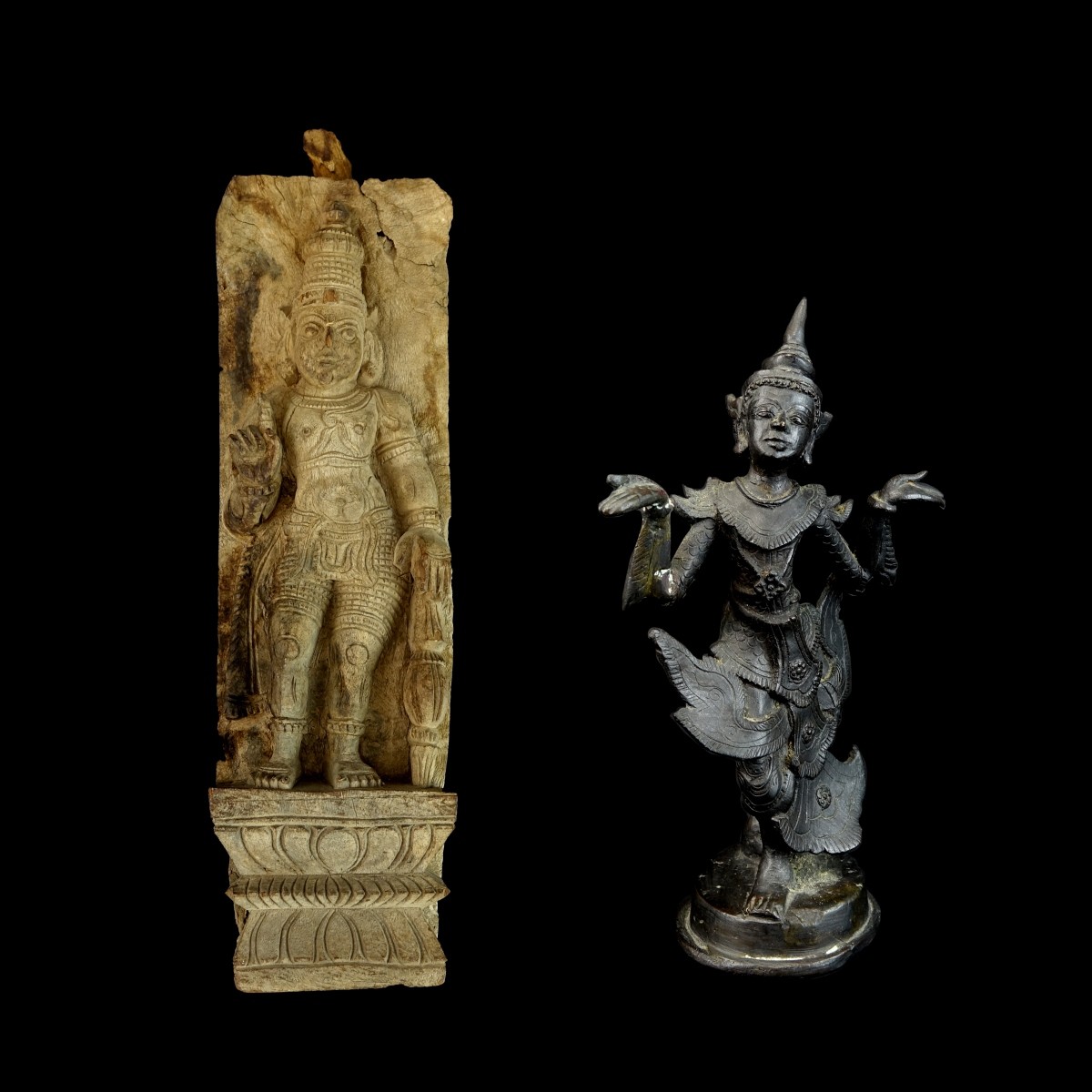 Two (2) Early 20th Century Thai Figures