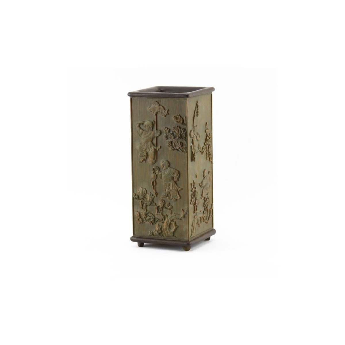 Vintage Chinese Carved Wood Vase