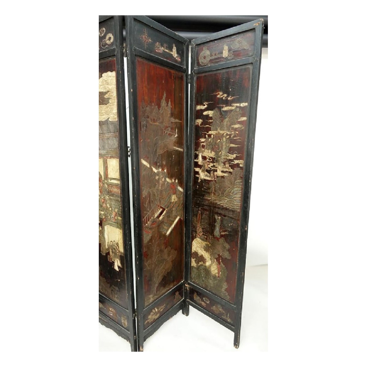 Antique Chinese Four (4) Panel Screen