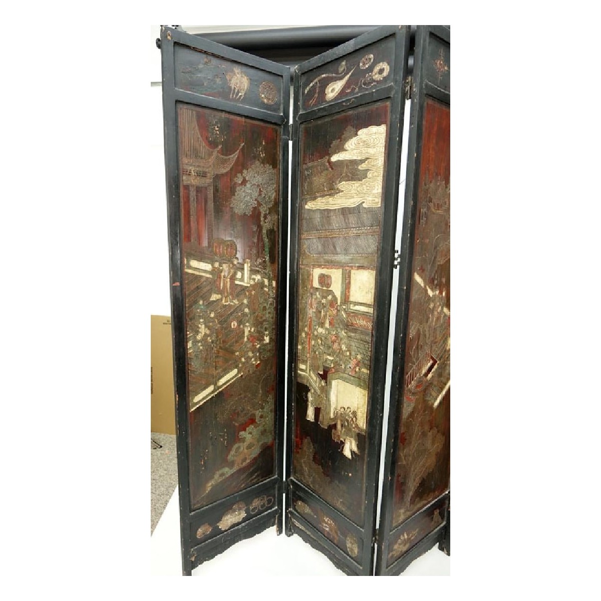 Antique Chinese Four (4) Panel Screen