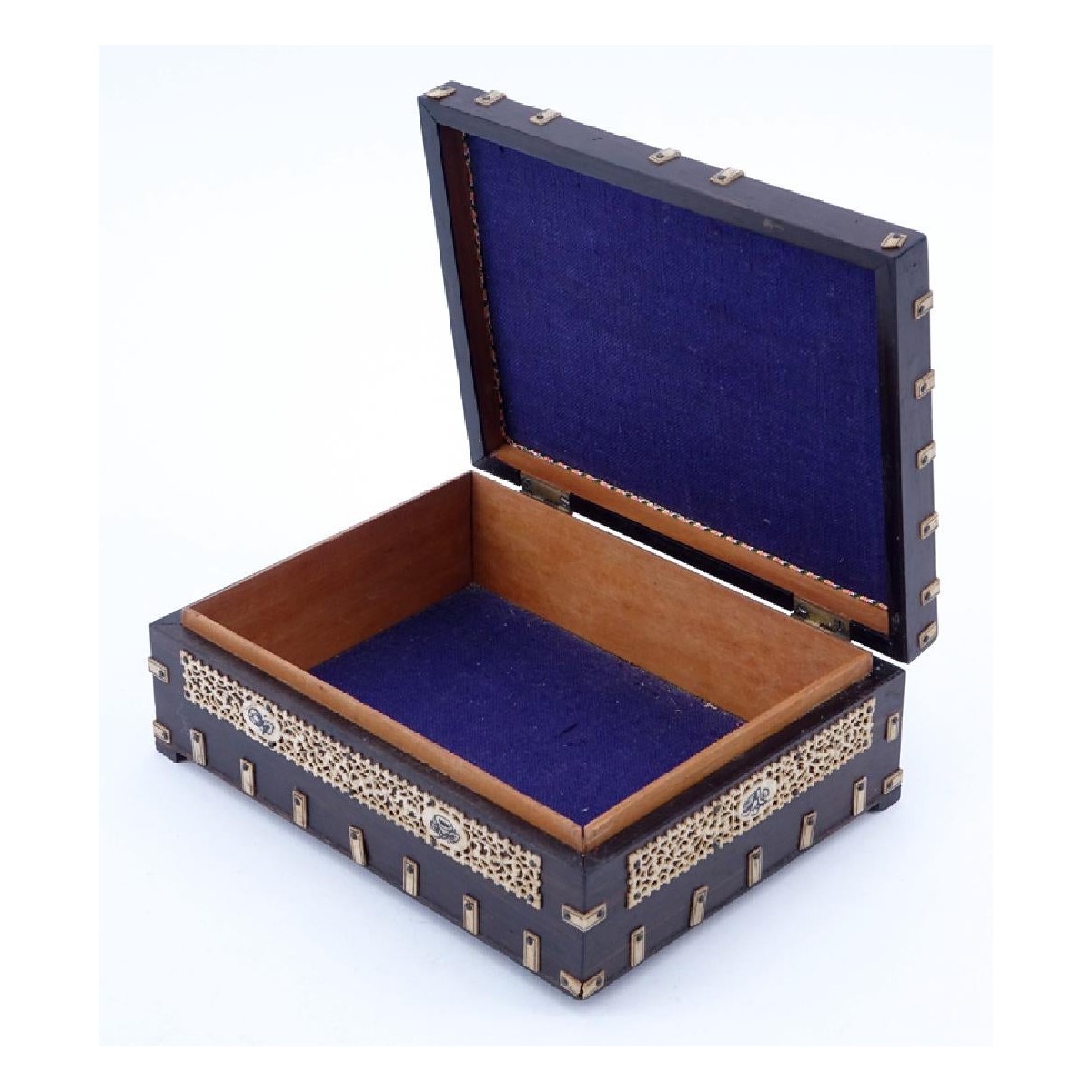 19th C. Anglo Indian Wood and Bone Mounted Box