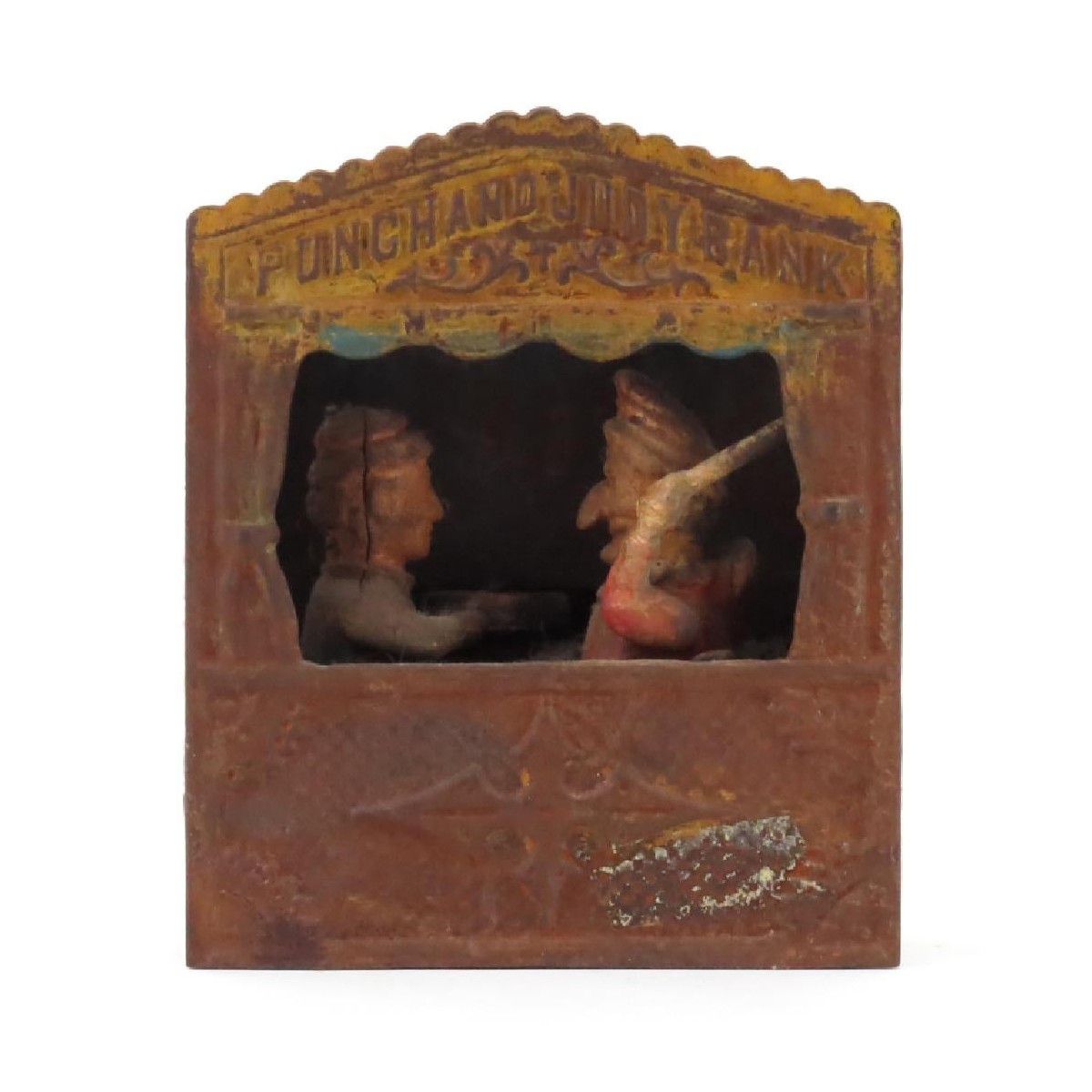 Antique Punch And Judy Cast Iron Mechanical Bank