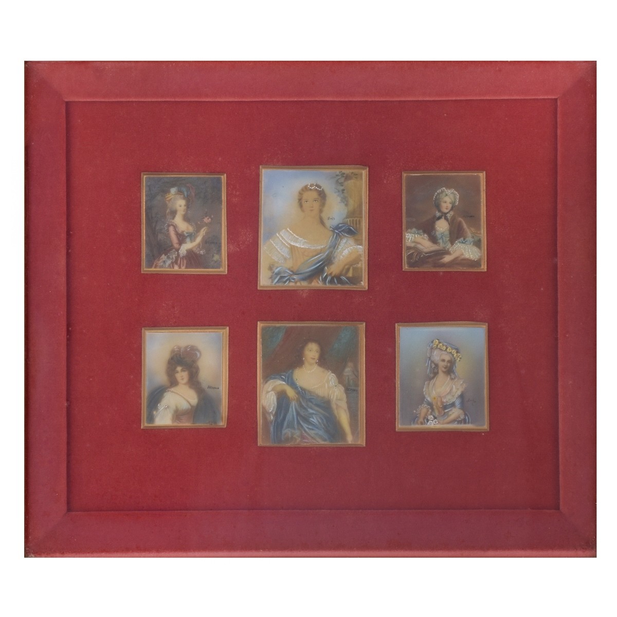 Six Framed Miniature Portraits