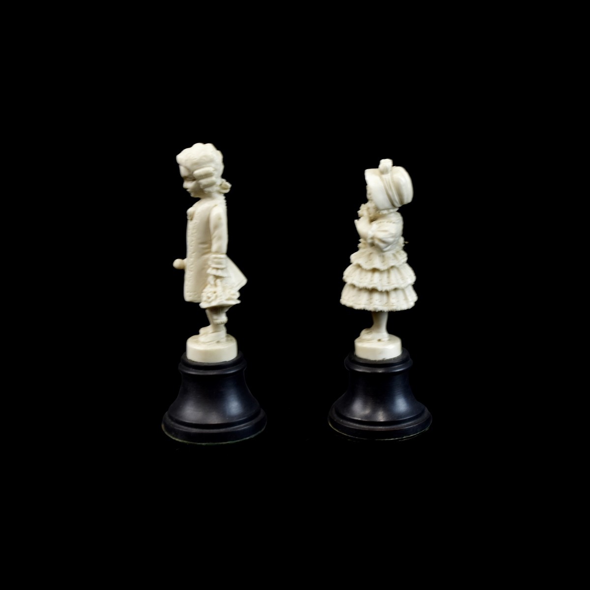 Pair of European Carved Miniature Figurines