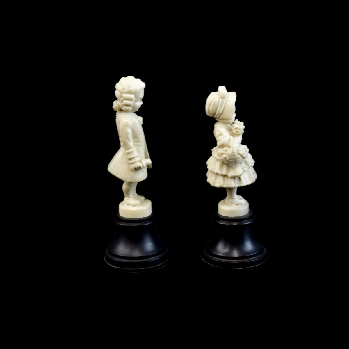 Pair of European Carved Miniature Figurines