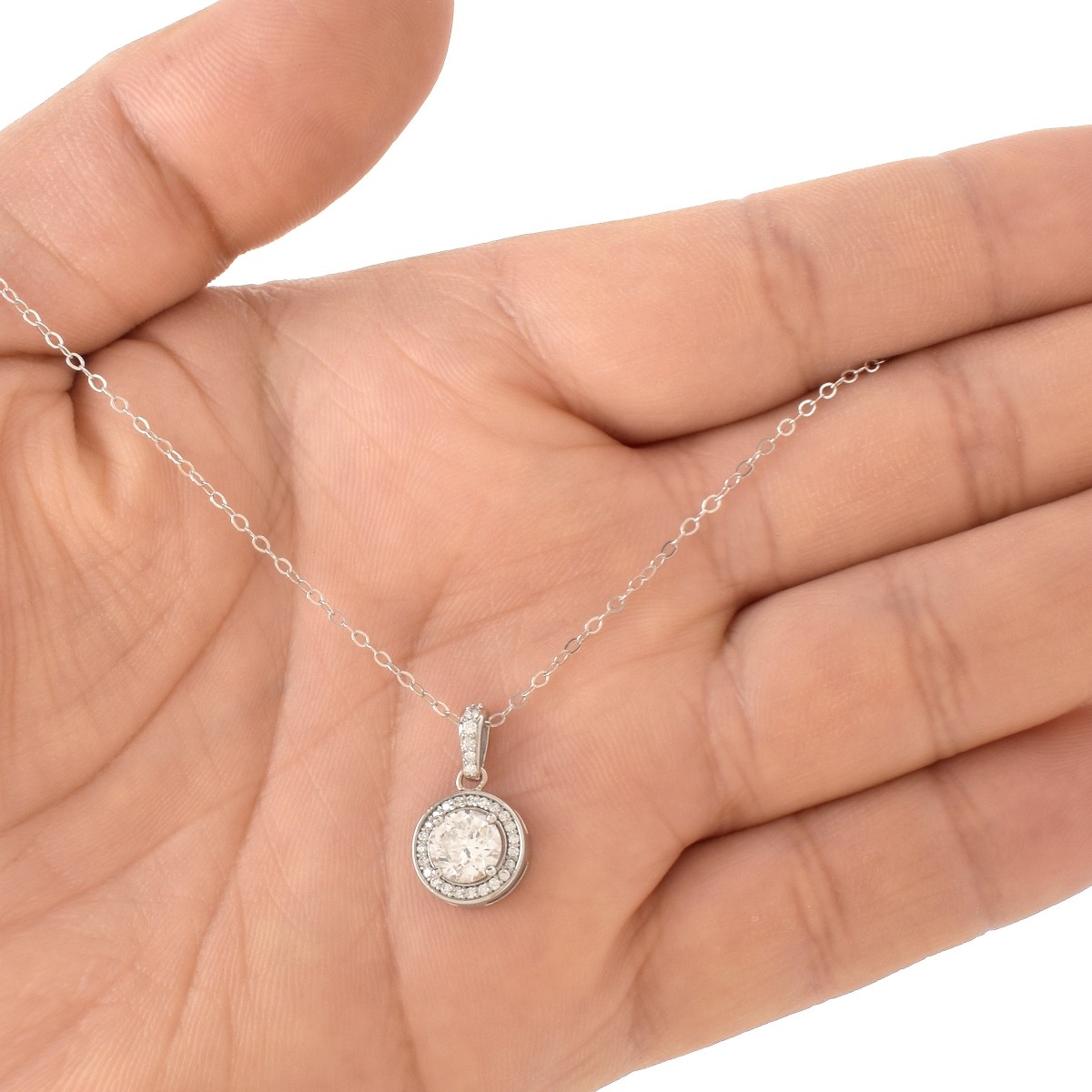 Diamond and 14K Pendant Necklace