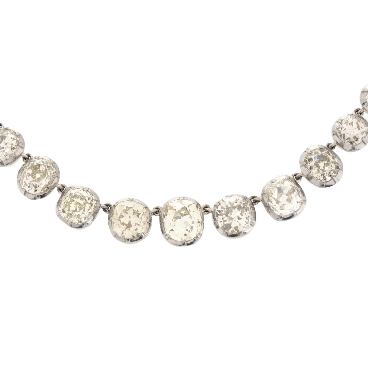 Diamond, Platinum and 18K Tennis Necklace