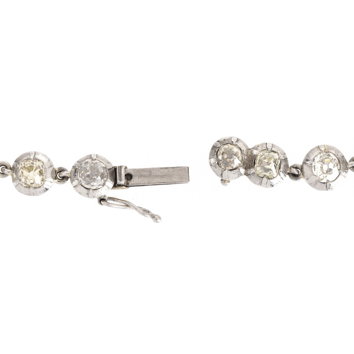 Diamond, Platinum and 18K Tennis Necklace