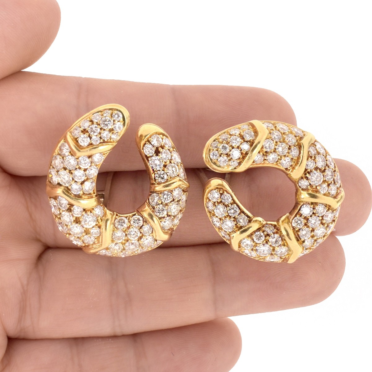 Diamond and 18K Earrings