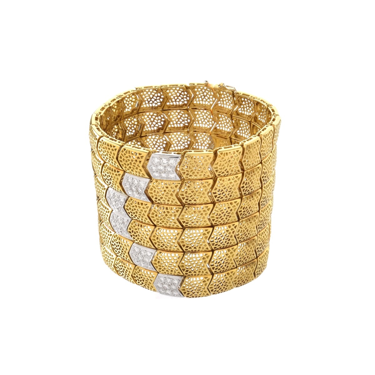 Italian Diamond and 18K Wide Bracelet