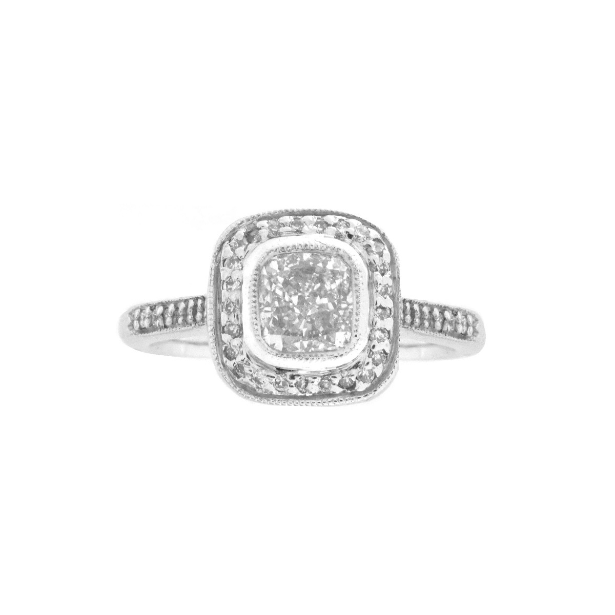 GIA Diamond and Platinum Ring