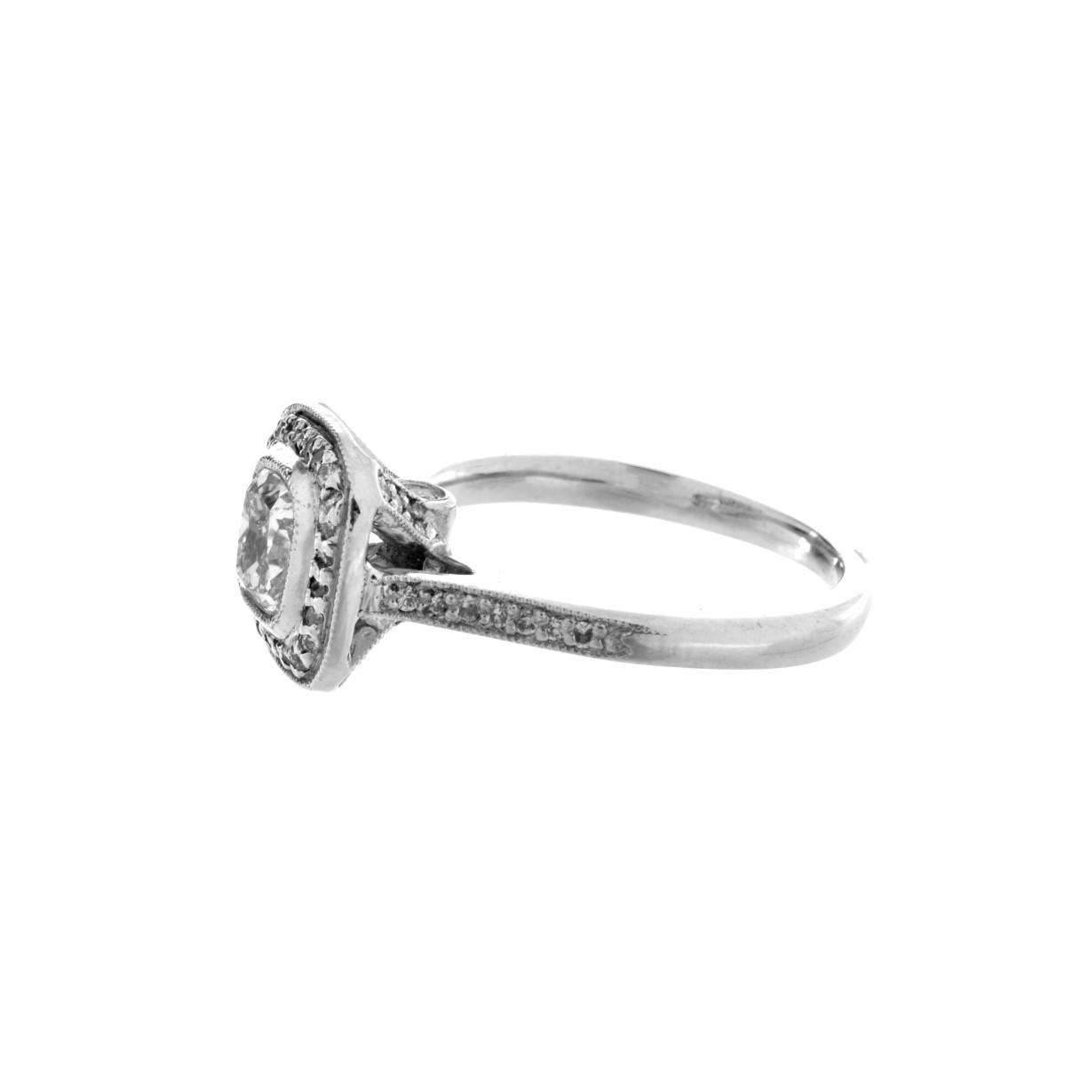 GIA Diamond and Platinum Ring