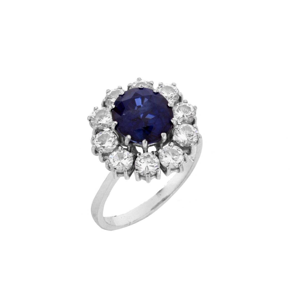 Sapphire, Diamond and 18K Ring