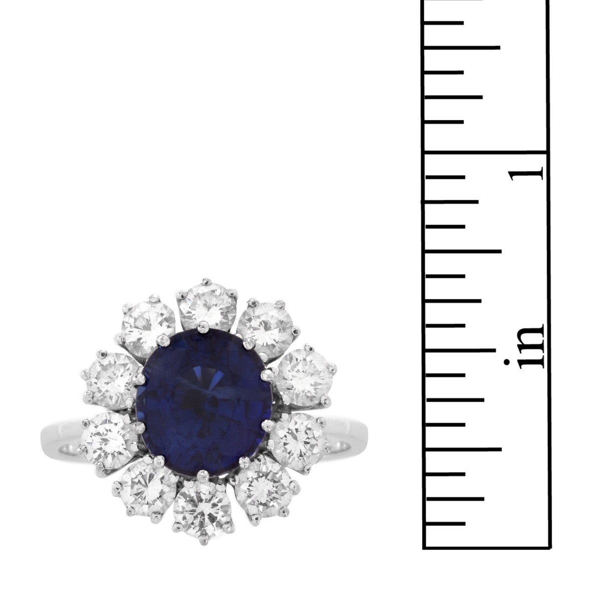 Sapphire, Diamond and 18K Ring